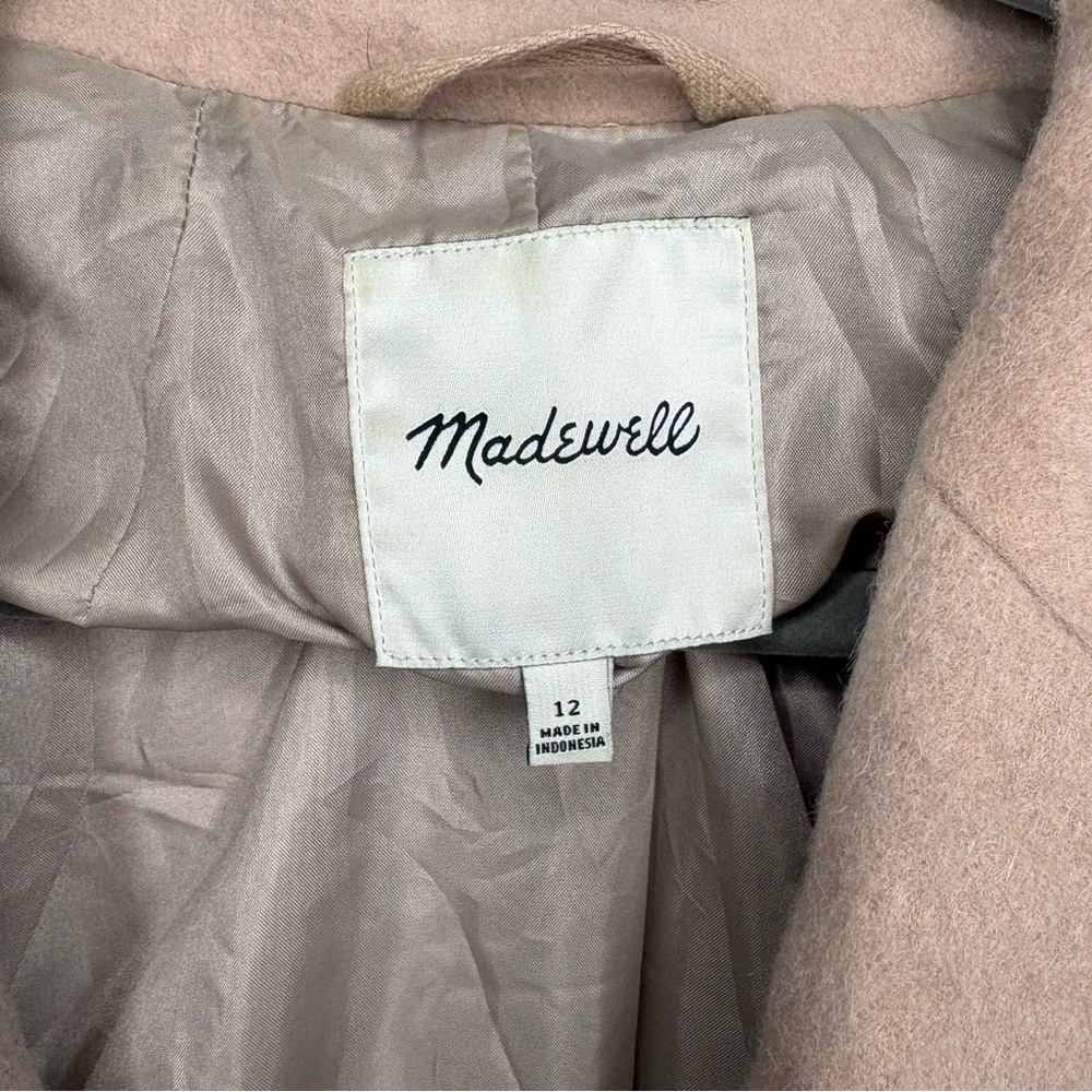 Madewell Wool Mohair Blend Cocoon Coat in Blush Tan Size 12 - Picture 3 of 12